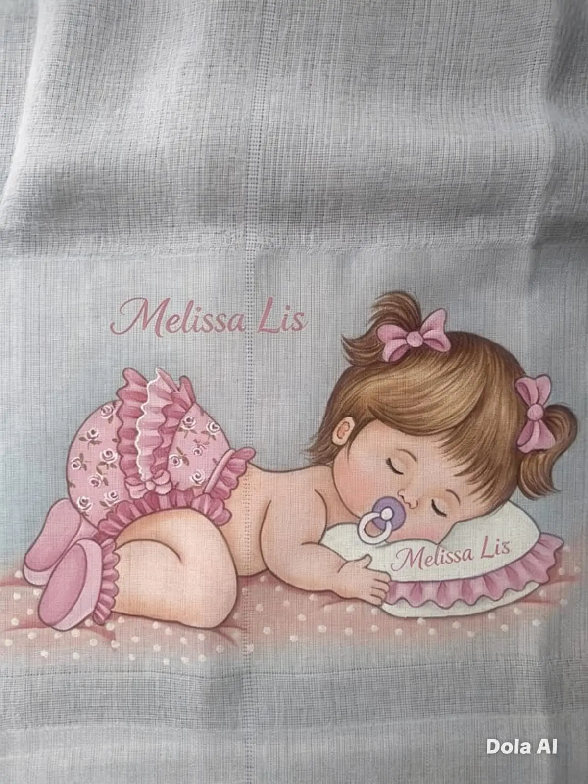 Fralda pintada com bebê dormindo personalizada